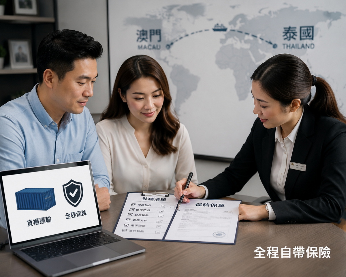 國際搬家顧問與客戶討論自帶保險 國際搬家顧問與客戶討論自帶保險