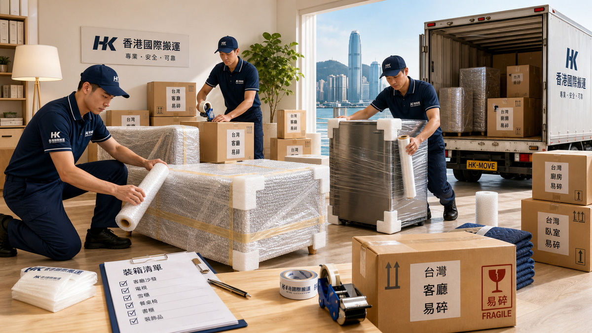 專業搬屋海運打包與裝載場景