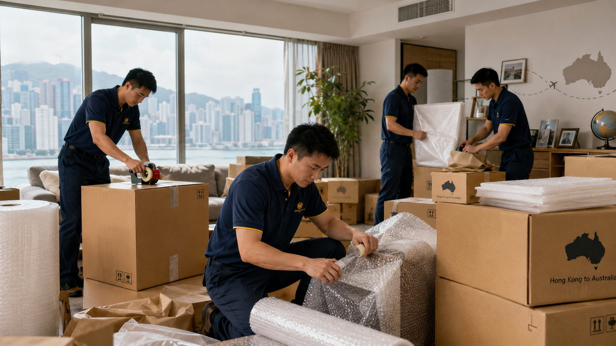 香港家庭 海運澳洲 打包場景