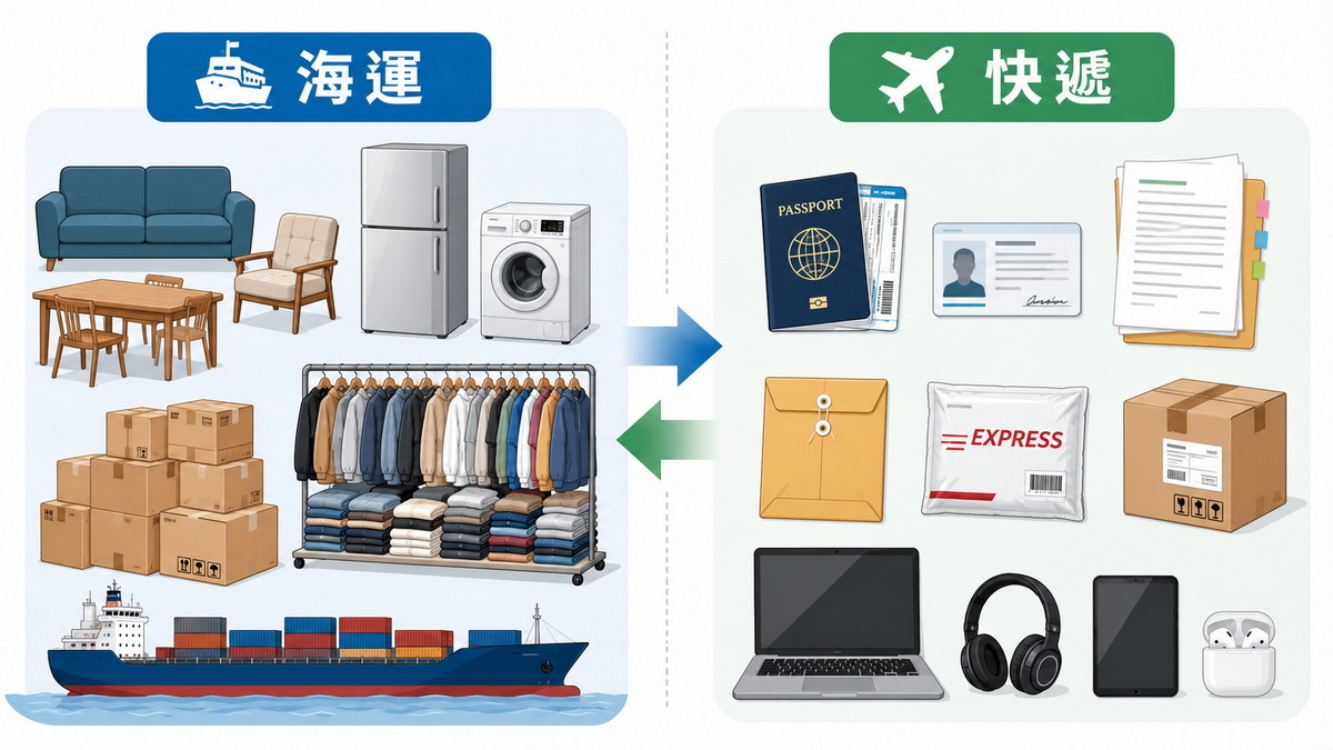海運快遞物品選擇圖
