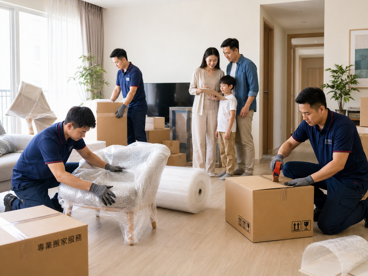 專業國際搬家服務公司上門打包場景