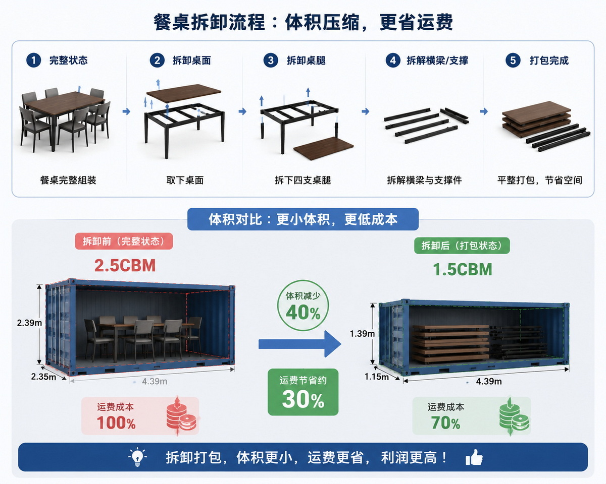 家具 拆裝 節省 空間 示意圖